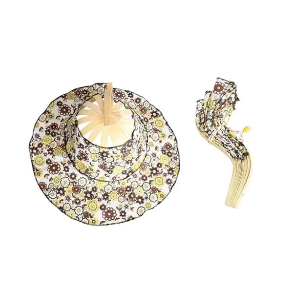 2 in 1 Portable Bamboo Foldable Fan Hat