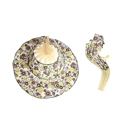 2 in 1 Portable Bamboo Foldable Fan Hat