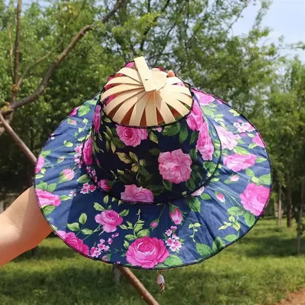 2 in 1 Portable Bamboo Foldable Fan Hat
