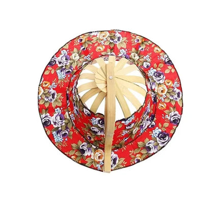 2 in 1 Portable Bamboo Foldable Fan Hat