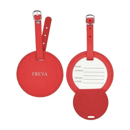 Leather Round Luggage Tag