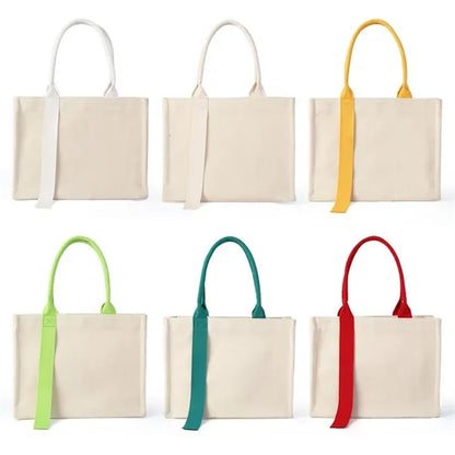 10 '' Canvas Bag With Ribbon Design