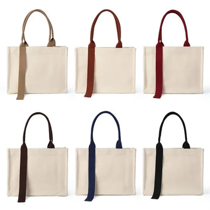10 '' Canvas Bag With Ribbon Design