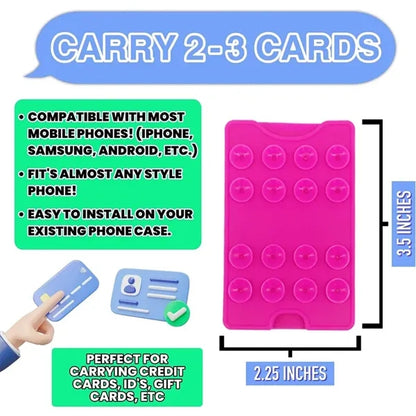 Silicone Suction Cup Grip With Phone Card Holder