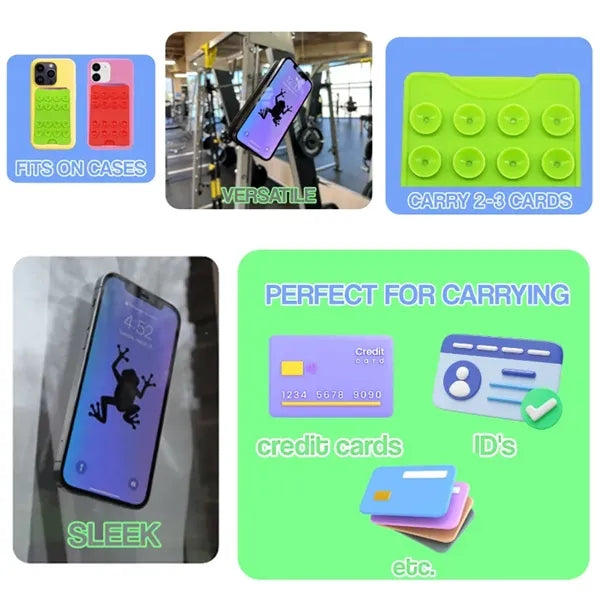Silicone Suction Cup Grip With Phone Card Holder