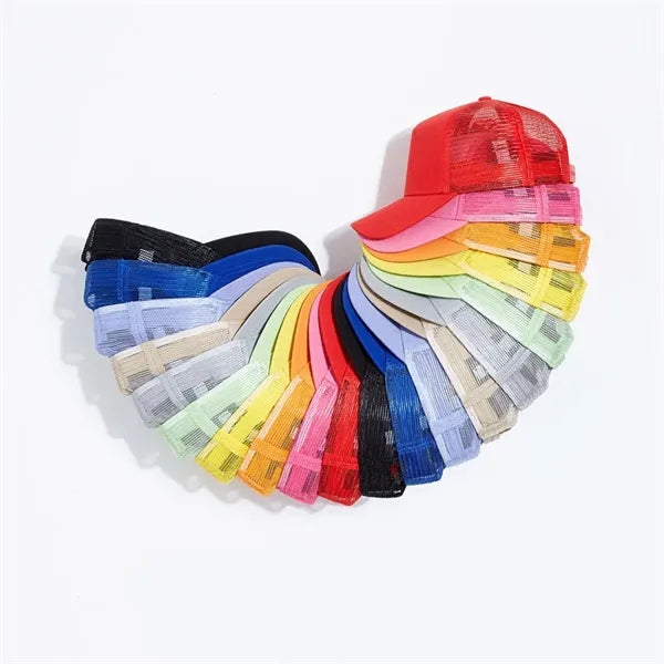 Adjustable Cotton Mesh Baseball Cap Trucker Hat