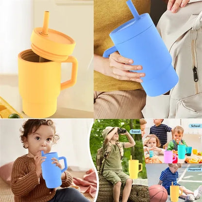 9OZ Silicone Baby Training Cup Toddler Sippy Bottle