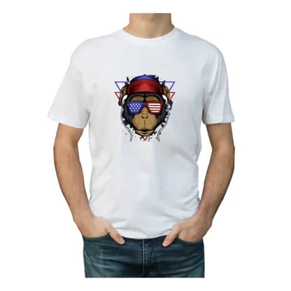 Men's Cotton Printed T-Shirt - Crew Neck - Black