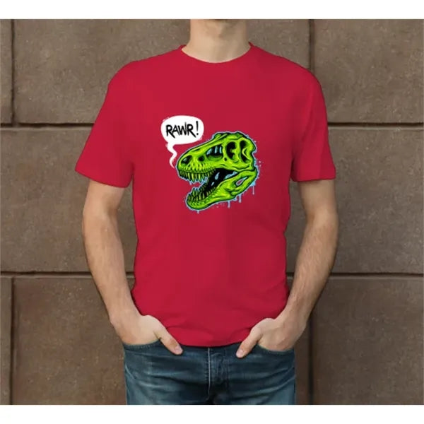 Men's Red Printed T-shirt - Crew Neck