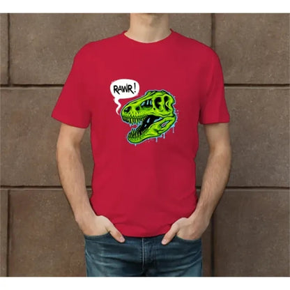 Men's Red Printed T-shirt - Crew Neck