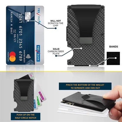 MOQ 10 pcs Carbon Fiber Card Wallets