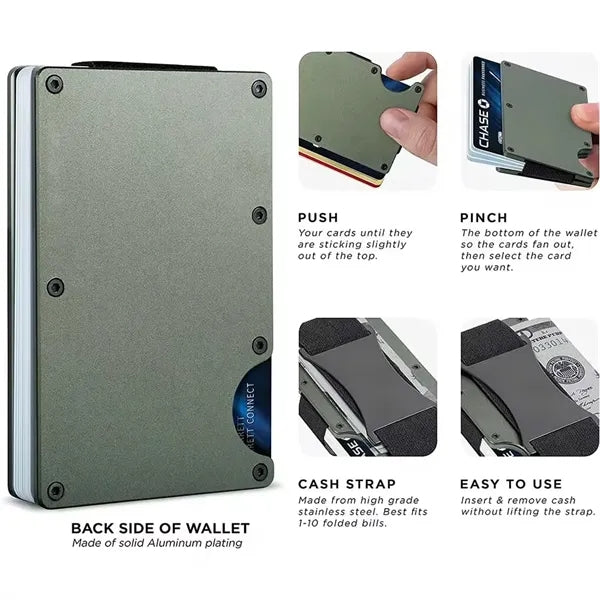 MOQ 10 pcs Slim Aluminum Card Wallet