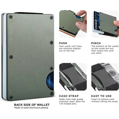 MOQ 10 pcs Slim Aluminum Card Wallet