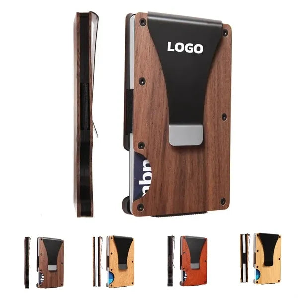 MOQ 10 pcs Wooden Card Wallet