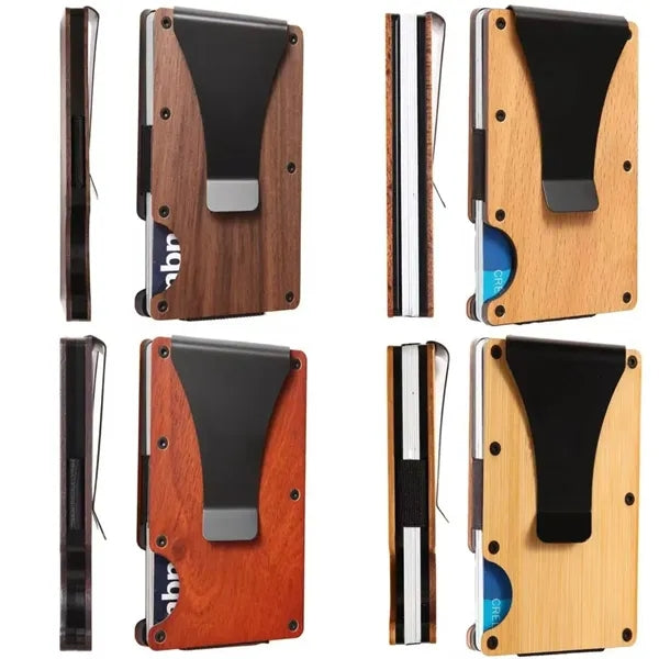 MOQ 10 pcs Wooden Card Wallet