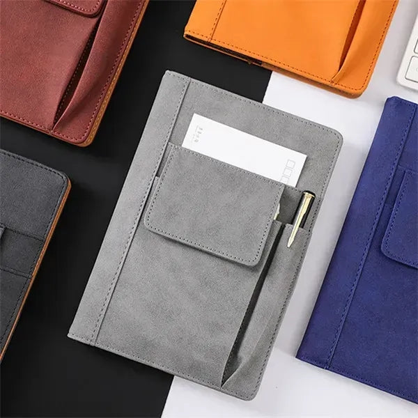 Multi-Pocket Pu Leather A5 Notebook