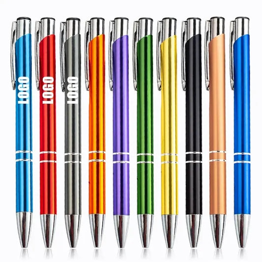 Metal Soft Stylus Ballpoint Pen Plunger Action Black Ink