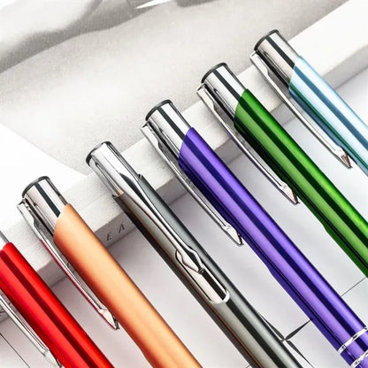 Metal Soft Stylus Ballpoint Pen Plunger Action Black Ink