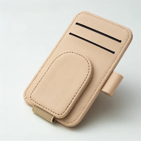 PU Leather Car Sun Visor Magnetic Clip Eye Frame