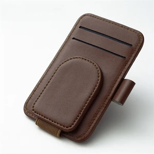 PU Leather Car Sun Visor Magnetic Clip Eye Frame