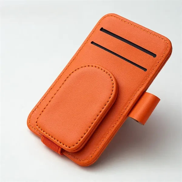 PU Leather Car Sun Visor Magnetic Clip Eye Frame