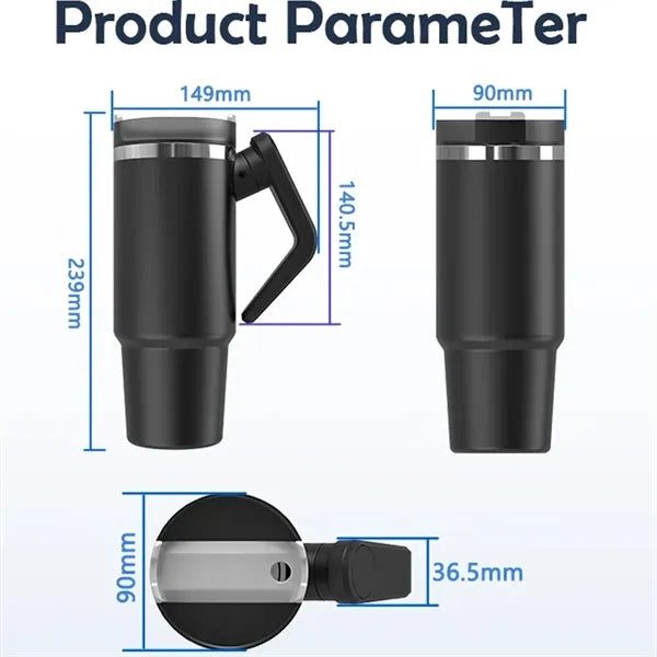 40oz Rotatable Handle Travel Tumbler