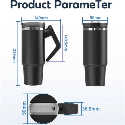 40oz Rotatable Handle Travel Tumbler