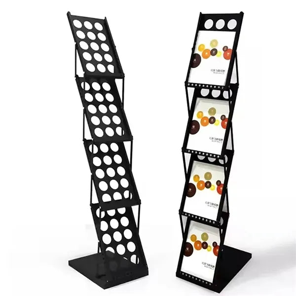 4-Tiered Collapsable Metal Literature Rack