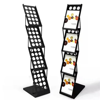 4-Tiered Collapsable Metal Literature Rack