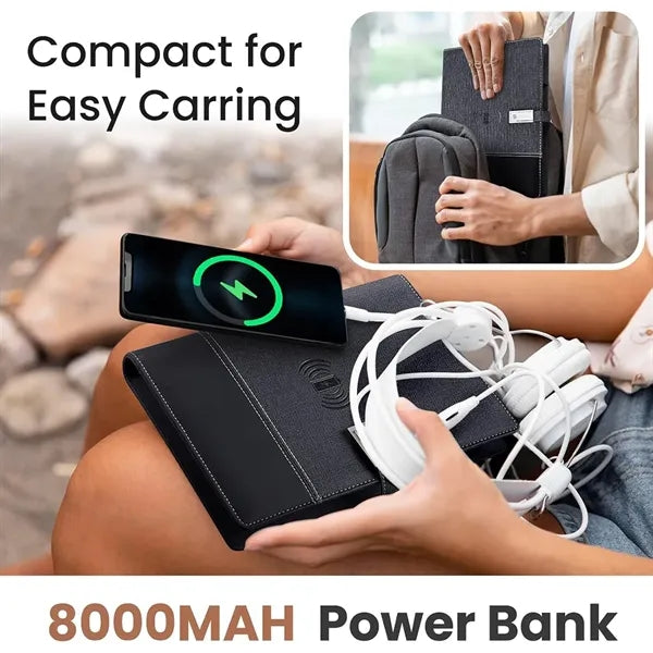 Leather Journal Gift Set With Power Bank