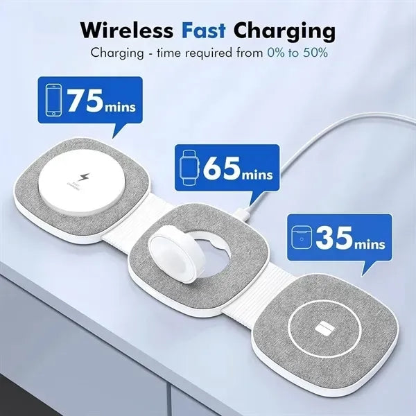 Foldable 3 in 1 Magnetic Wireless Charger