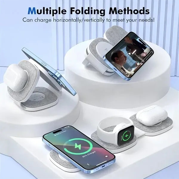 Foldable 3 in 1 Magnetic Wireless Charger