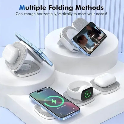 Foldable 3 in 1 Magnetic Wireless Charger