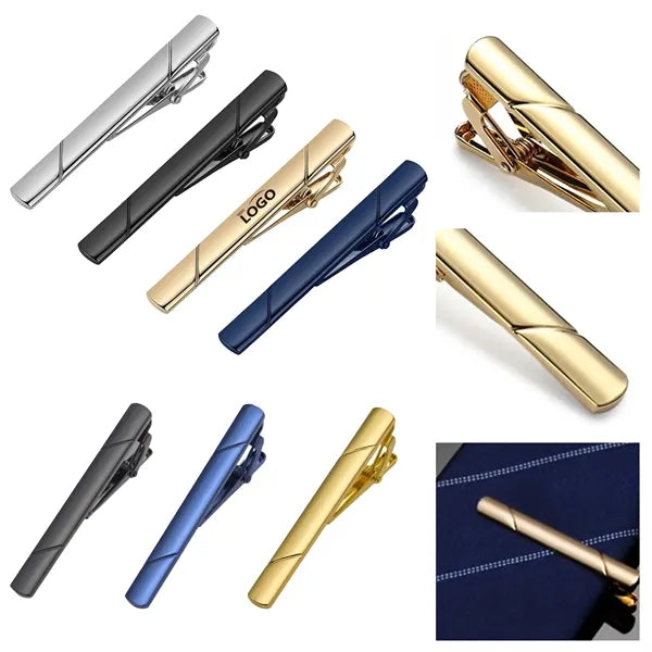 Classic Diagonal Stripe Tie Clip Set