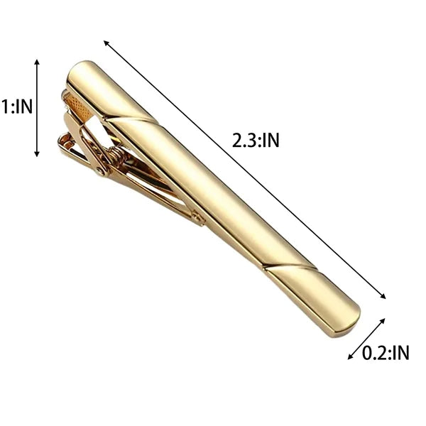 Classic Diagonal Stripe Tie Clip Set