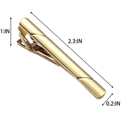 Classic Diagonal Stripe Tie Clip Set