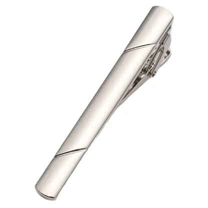 Classic Diagonal Stripe Tie Clip Set