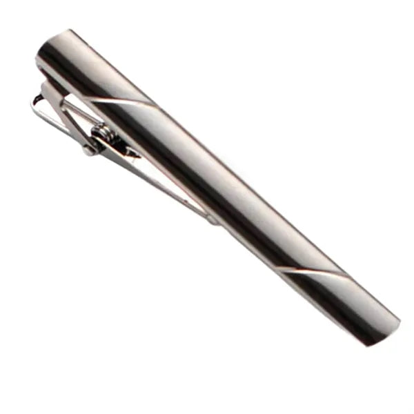 Classic Diagonal Stripe Tie Clip Set