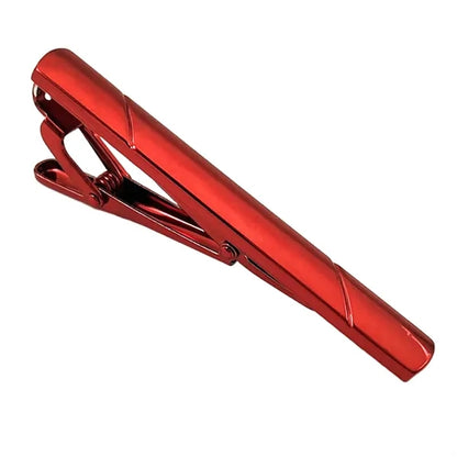 Classic Diagonal Stripe Tie Clip Set