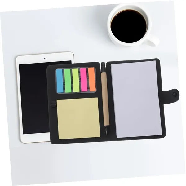 Kraft Cover Mini Memo Sticker Pen Holder Notepad