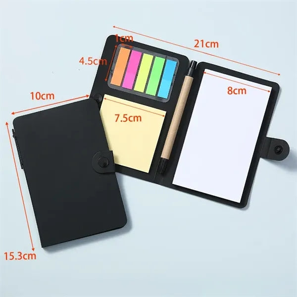 Kraft Cover Mini Memo Sticker Pen Holder Notepad