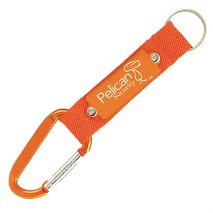 Carabiner with Strap and Metal Plate