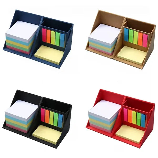 Foldable Sticky Notes Cube Box with Pen Holder