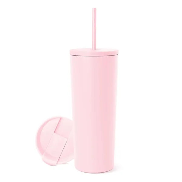 24oz Simple Insulated Tumbler with Lid Straw