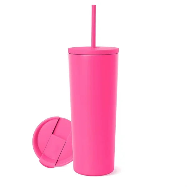 24oz Simple Insulated Tumbler with Lid Straw