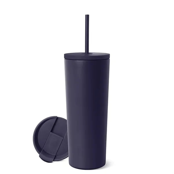 24oz Simple Insulated Tumbler with Lid Straw