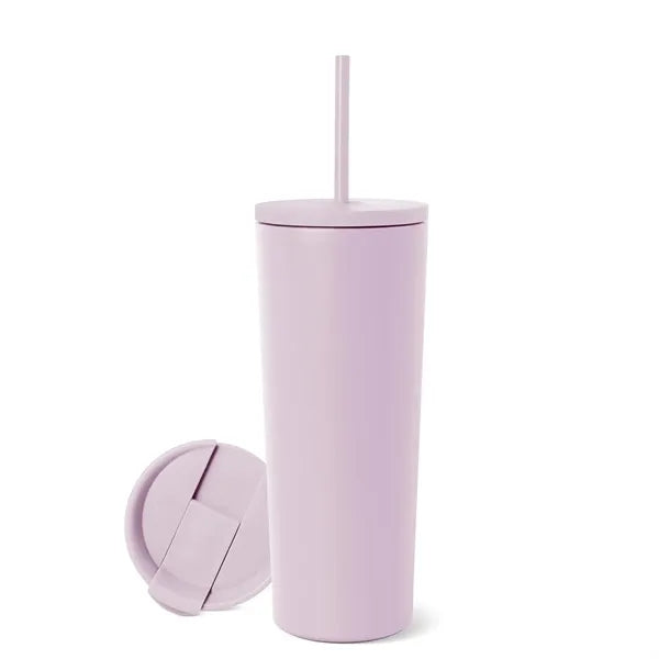 24oz Simple Insulated Tumbler with Lid Straw