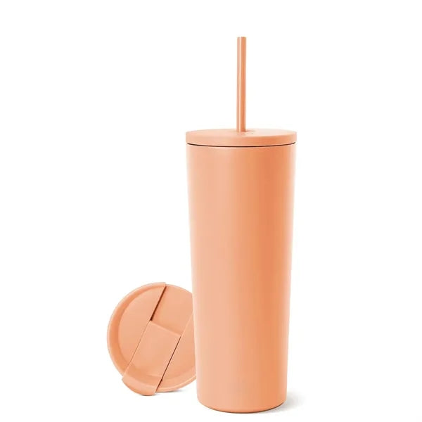 24oz Simple Insulated Tumbler with Lid Straw
