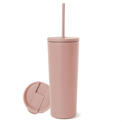 24oz Simple Insulated Tumbler with Lid Straw