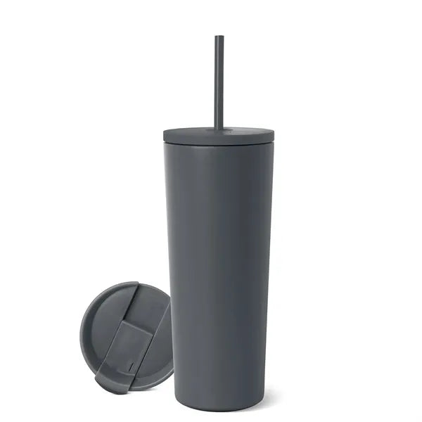 24oz Simple Insulated Tumbler with Lid Straw